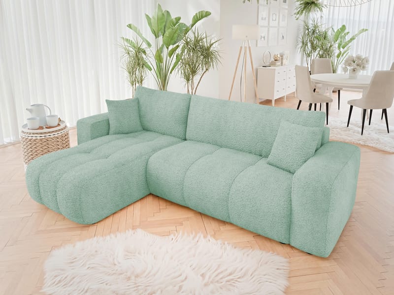 Flo Sovesofa med chaiselong 3-personers - Grøn - Møbler - Sofaer - Sovesofaer
