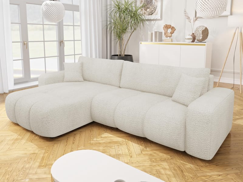 Flo Sovesofa med chaiselong 3-personers - Hvid - Møbler - Sofaer - Sovesofaer