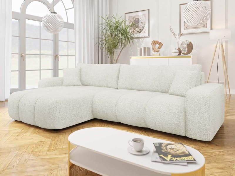 Flo Sovesofa med chaiselong 3-personers - Hvid - Møbler - Sofaer - Sovesofaer