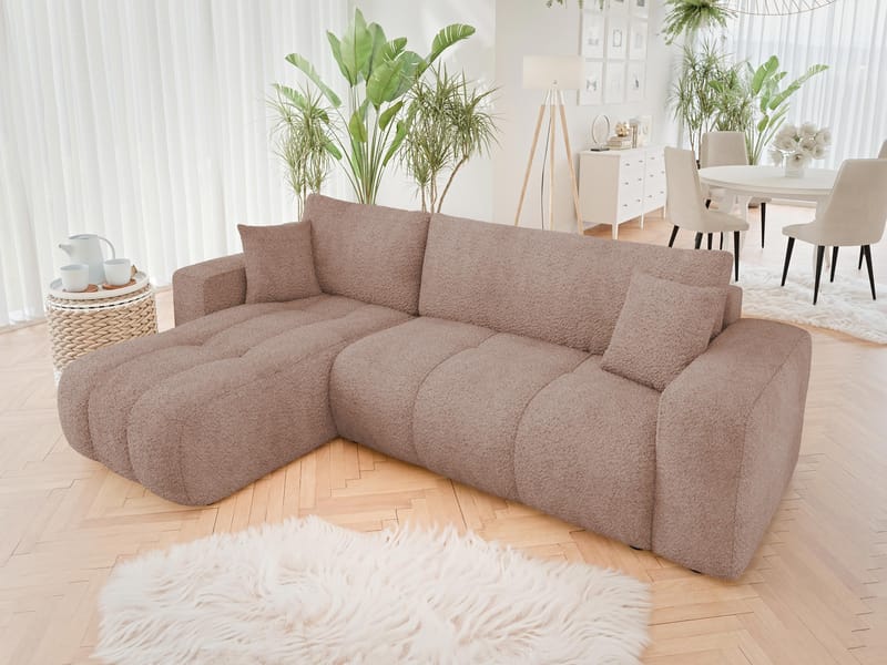 Flo Sovesofa med chaiselong 3-personers - Rosa - Møbler - Sofaer - Sovesofaer
