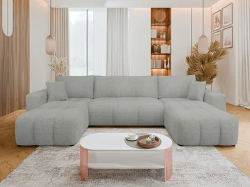 Flo Sovesofa med dobbelt chaiselong 4-personers - Lysegrå - Møbler - Sofaer - Sovesofaer
