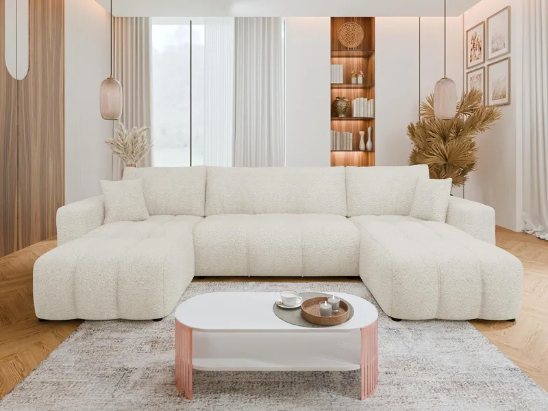 Flo Sovesofa med dobbelt chaiselong 4-personers - Hvid - Møbler - Sofaer - Sovesofaer