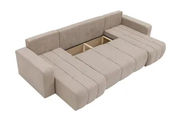 Flo Sovesofa med Dobbelt Chaiselong 4-personers - Sort - Møbler - Sofaer - Sovesofaer
