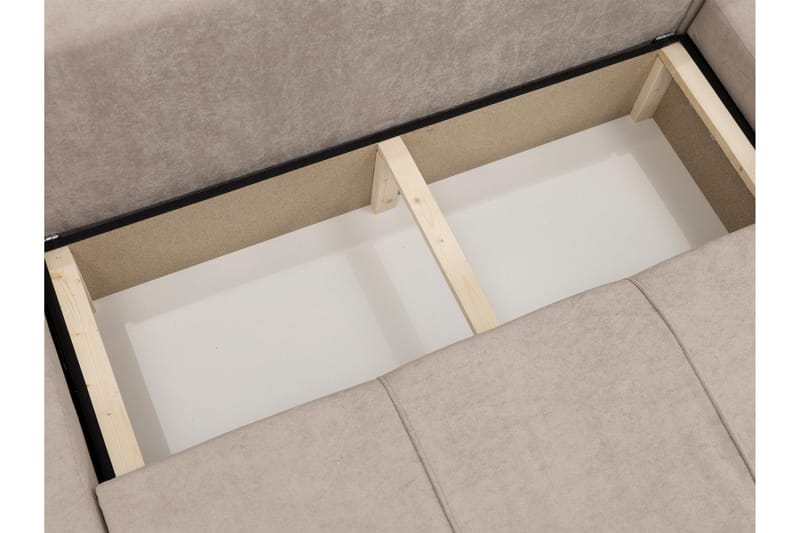 Flo Sovesofa med Dobbelt Chaiselong 4-personers i Plys - Hvid - Møbler - Sofaer - Sovesofaer