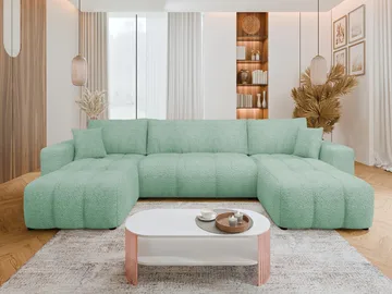 Flo Sovesofa med dobbelt chaiselong 4-personers - Mintgrøn - Møbler - Sofaer - Sovesofaer