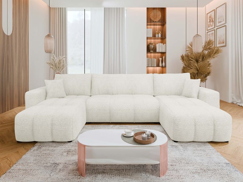 Flo Sovesofa med dobbelt chaiselong 4-personers - Hvid - Møbler - Sofaer - Sovesofaer