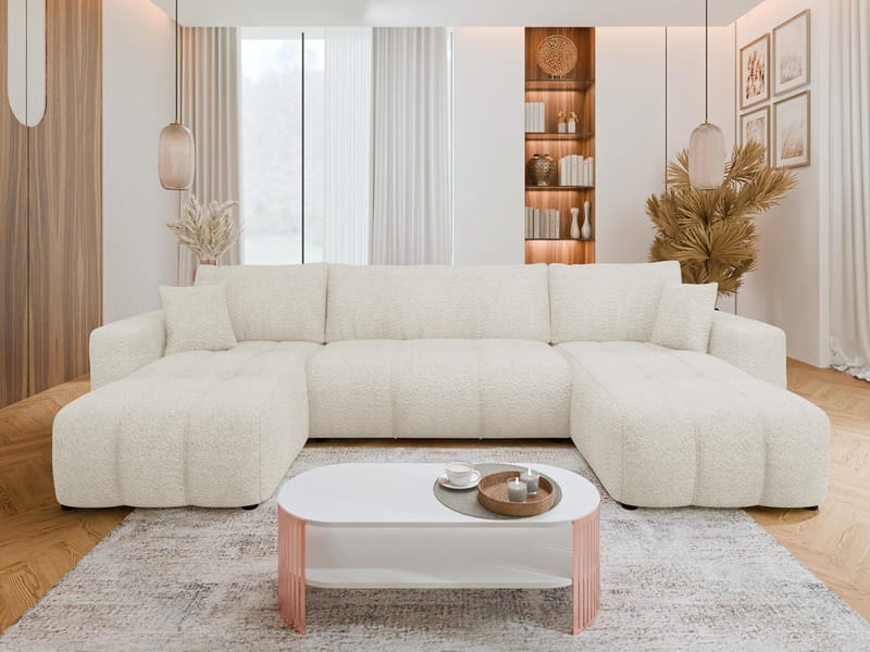 Flo Sovesofa med dobbelt chaiselong 4-personers - Hvid - Møbler - Sofaer - Sovesofaer