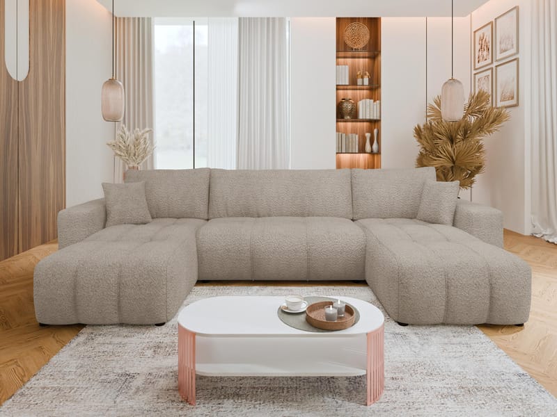 Flo Sovesofa med dobbelt chaiselong 4-personers - Hvid - Møbler - Sofaer - Sovesofaer