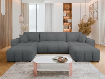 Flo Sovesofa med dobbelt chaiselong 4-personers - Grå - Møbler - Sofaer - Sovesofaer
