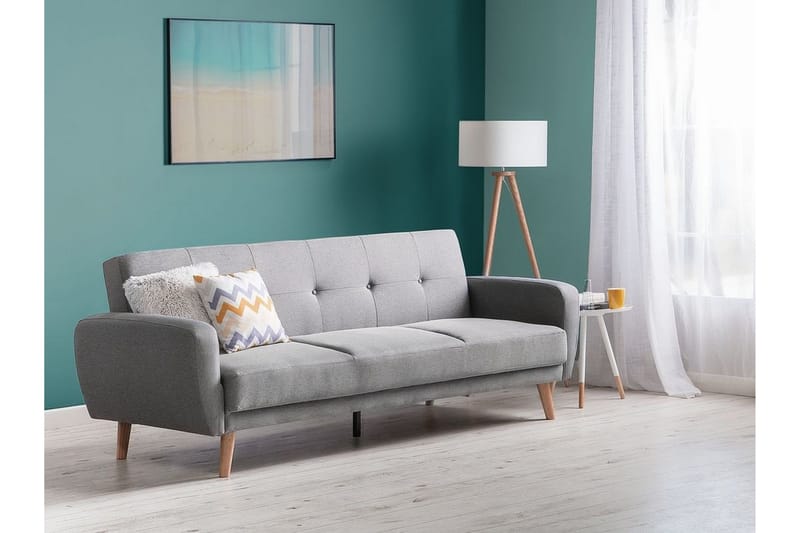 Florli 3-personers Foldbar Rektangulær Sovesofa 104x190 cm i Stof - Grå - Møbler - Sofaer - Sovesofaer