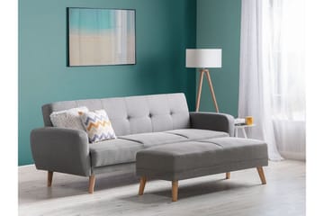 Florli 3-personers Foldbar Rektangulær Sovesofa 104x190 cm i Stof - Grå - Møbler - Sofaer - Sovesofaer