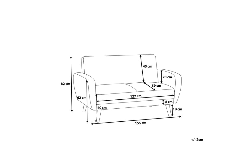 Florli sovesofa 155 cm - Sort - Møbler - Sofaer - Sovesofaer