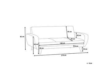 Florli sovesofa 214 cm - Sort - Møbler - Sofaer - Sovesofaer