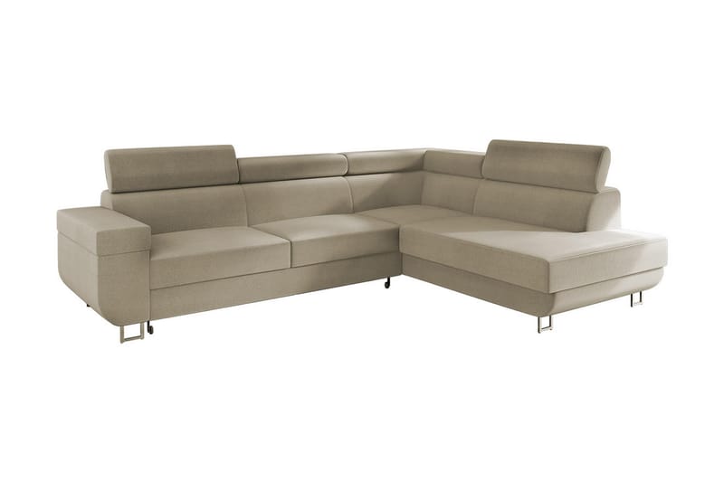 Fonti 3-personers Hjørnesovesofa - Beige - Sovesofaer - Velour sofaer