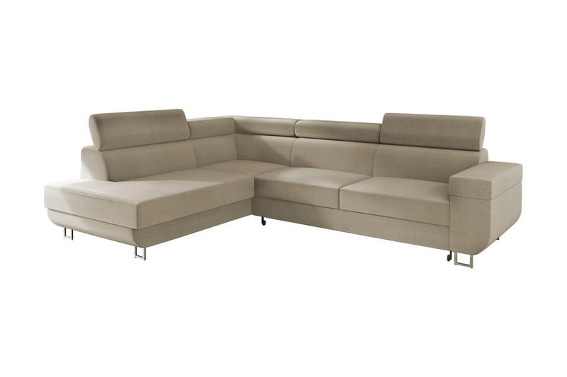 Fonti 3-personers Hjørnesovesofa - Beige - Sovesofaer - Velour sofaer