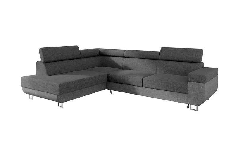 Fonti 3-pers. Hjørnesovesofa Venstre - Grå - Møbler - Sofaer - Sovesofaer