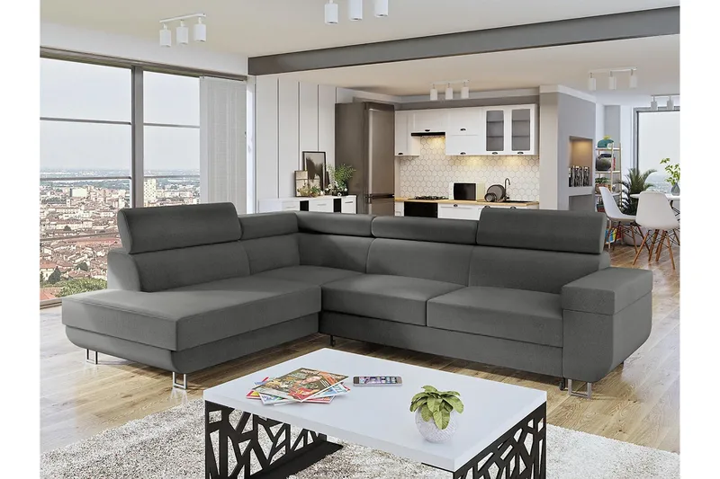 Fonti 3-personers Hjørnesovesofa - Grå - Møbler - Sofaer - Sovesofaer