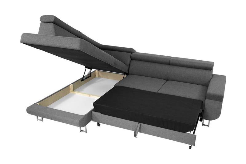 Fonti 3-pers. Hjørnesovesofa Venstre - Grå - Møbler - Sofaer - Sovesofaer