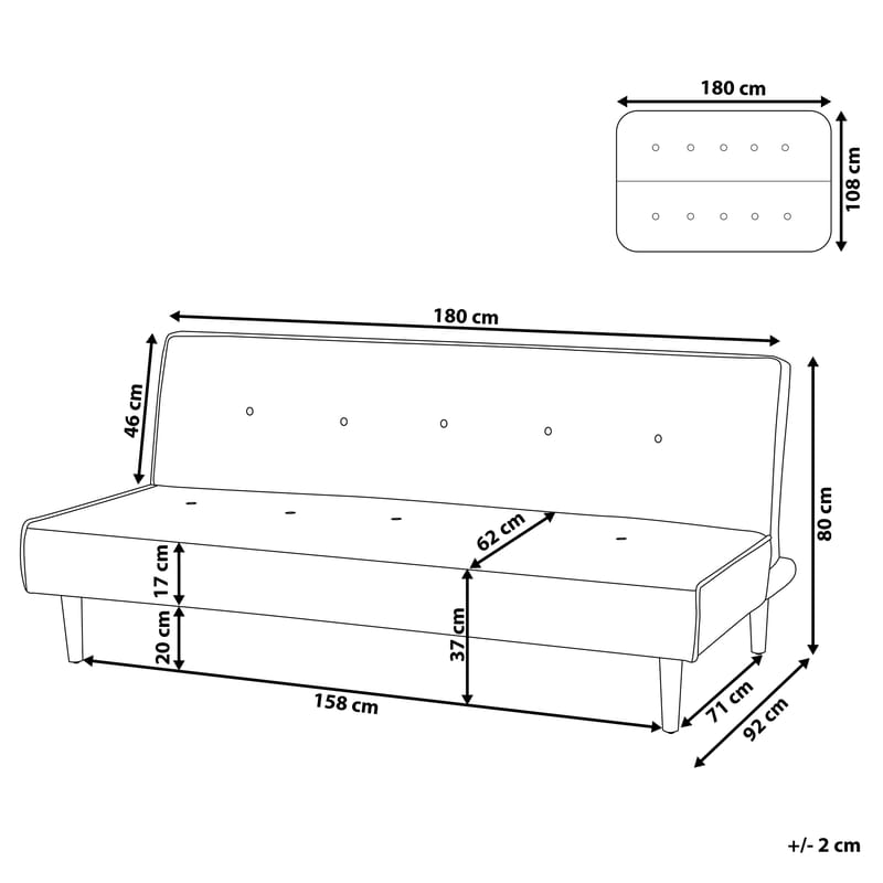 3-personers sofa Visby - Lysegrå - Møbler - Sofaer - Sovesofaer - 3 personers sovesofa