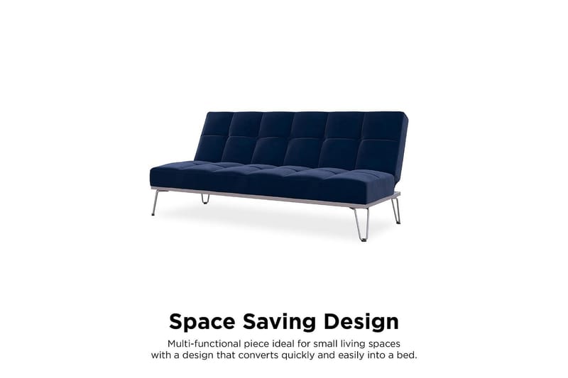 Elle Futon Velour/Blå - Novogratz - Møbler - Sofaer - Sovesofaer - Futon - Futon sofa