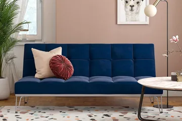 Elle Futon Velour/Blå - Novogratz - Møbler - Sofaer - Sovesofaer - Futon - Futon sofa