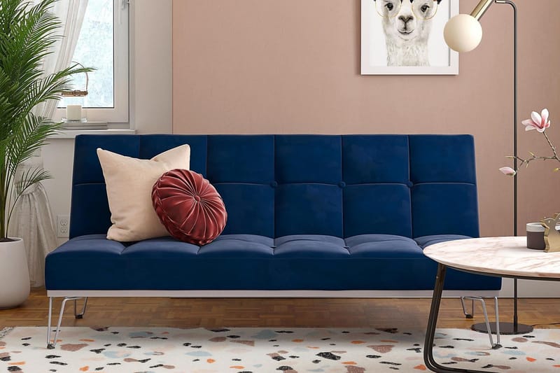 Elle Futon Velour/Blå - Novogratz - Møbler - Sofaer - Sovesofaer - Futon - Futon sofa
