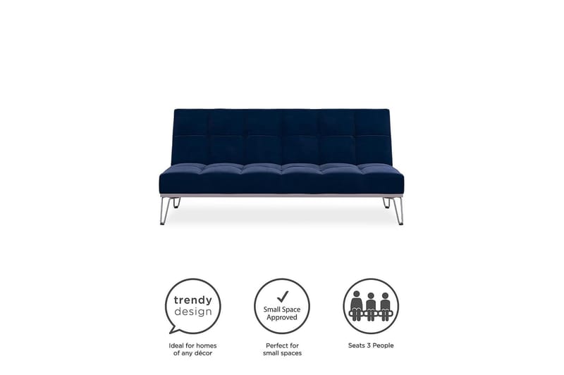 Elle Futon Velour/Blå - Novogratz - Møbler - Sofaer - Sovesofaer - Futon - Futon sofa