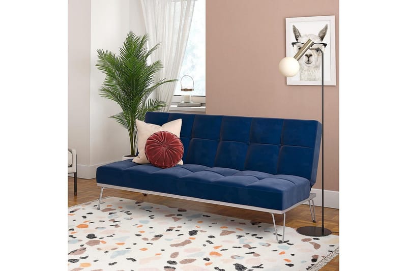 Elle Futon Velour/Blå - Novogratz - Møbler - Sofaer - Sovesofaer - Futon - Futon sofa