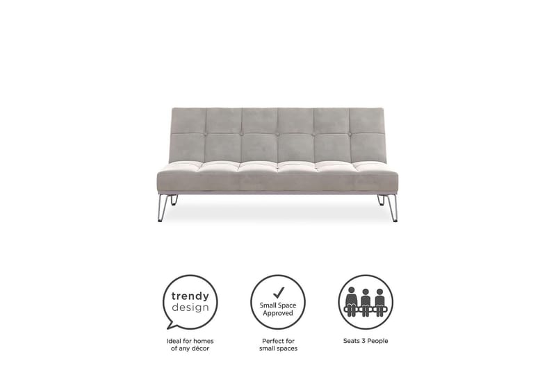 Elle Futon Velour/Grå - Novogratz - Sovesofaer - Futon sofa