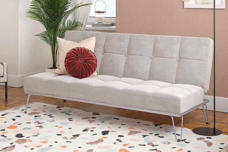 Elle Futon Velour/Grå - Novogratz - Sovesofaer - Futon sofa