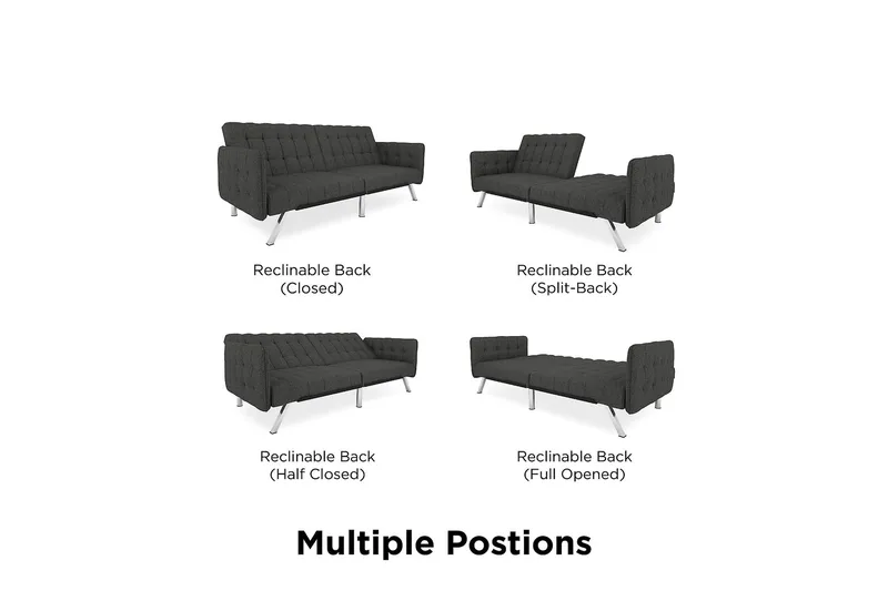 Emily Futon Linnedgrå - Dorel Home - Møbler - Sofaer - Sovesofaer - Futon - Futon sofa