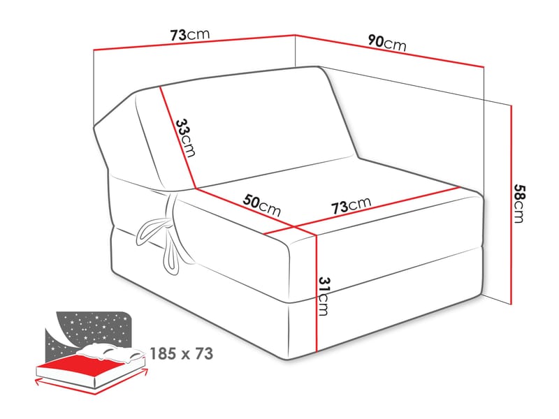 sofa Kevin Poso 06 - Møbler - Sofaer - Sovesofaer - Futon - Futon stol