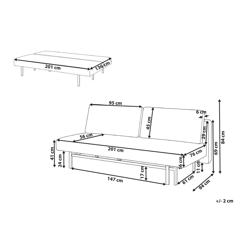 Sovesofa Roykka - Off-White - Møbler - Sofaer - Sovesofaer - 3 personers sovesofa