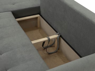 Fynrican 3-personers sovesofa med chaiselong - Polo 877 (mørkebrun) - Møbler - Sofaer - Sovesofaer