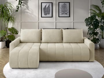 Fynrican 3-personers sovesofa med chaiselong - Polo 872 (beige) - Møbler - Sofaer - Sovesofaer
