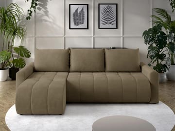 Fynrican 3-personers sovesofa med chaiselong - Polo 875 (brun) - Møbler - Sofaer - Sovesofaer