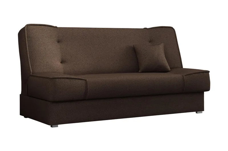 Gabi 4-sæder Langsgående Sovesofa 175x80x80 cm med Opbevaring i Stof, Brun