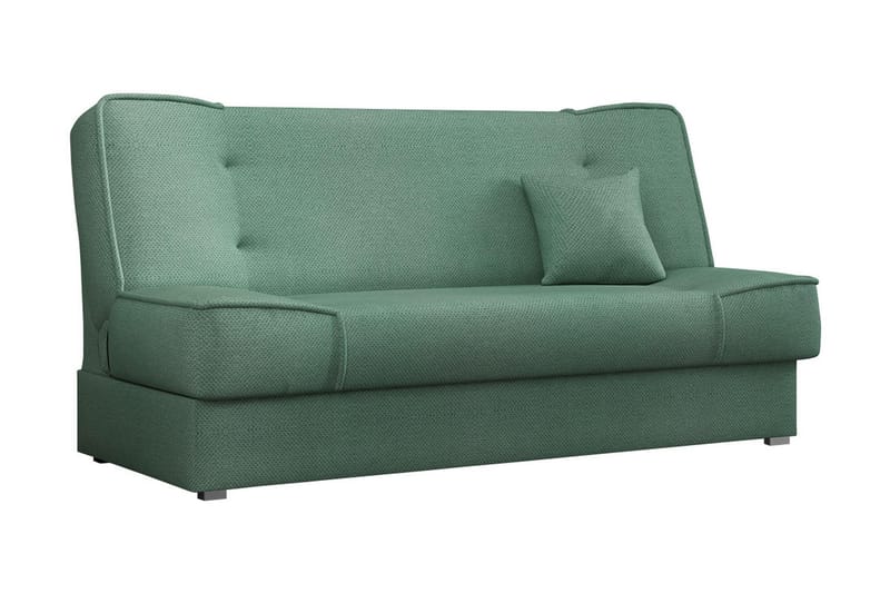 Gabi 4-sæder Langsgående Sovesofa 175x80x80 cm med Opbevaring i Stof, Grøn