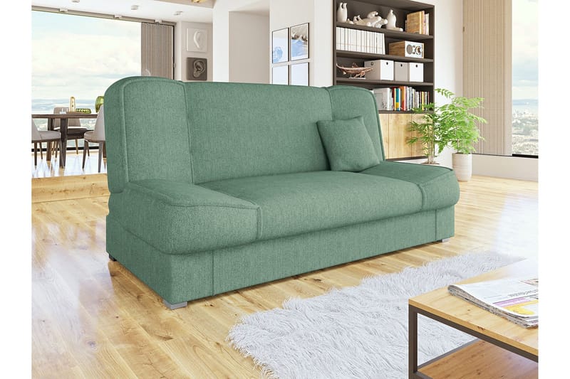 Gabi 4-sæder Langsgående Sovesofa 175x80x80 cm med Opbevaring i Stof - Grøn - Møbler - Sofaer - Sovesofaer