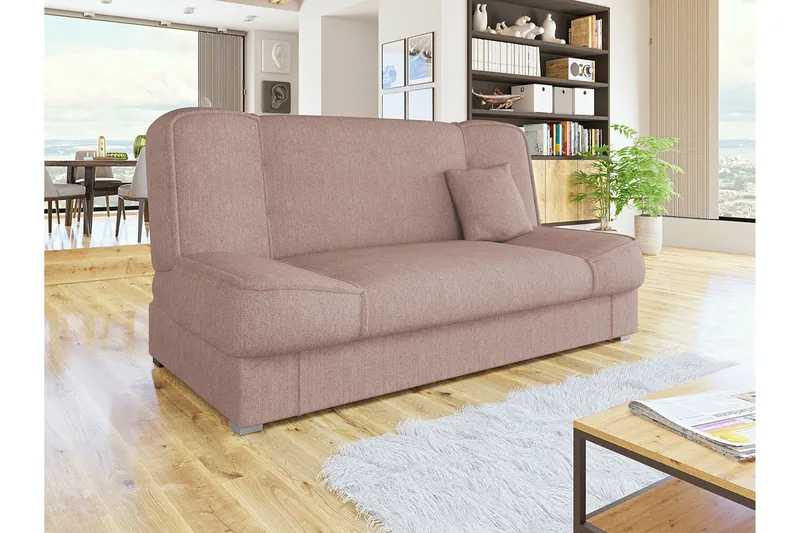 Gabi 4-sæder Sovesofa 104x174 cm med Opbevaring i Stof - Rosa - Møbler - Sofaer - Sovesofaer
