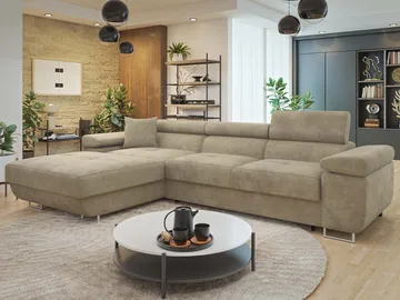 Gabina 3-personers sovesofa med chaiselong - beige - Møbler - Sofaer - Sovesofaer