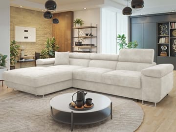 Gabina 3-personers sovesofa med chaiselong - beige - Møbler - Sofaer - Sovesofaer