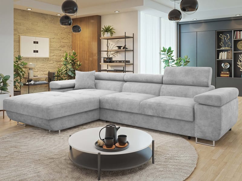 Gabina 3-personers sovesofa med chaiselong - grå - Møbler - Sofaer - Sovesofaer