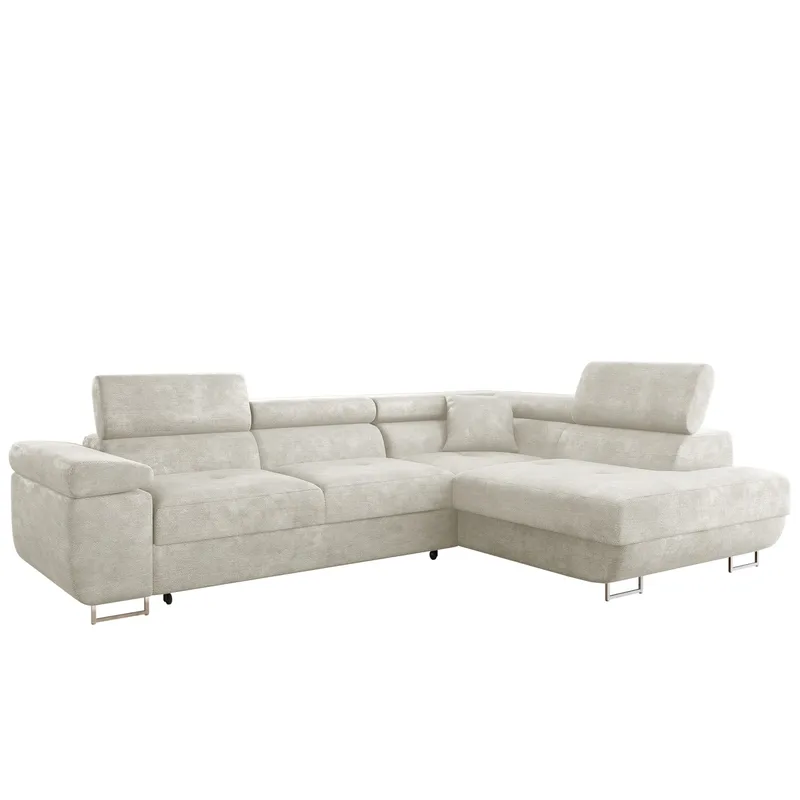 Gabina 4-personers sovesofa med chaiselong - beige - Møbler - Sofaer - Sovesofaer