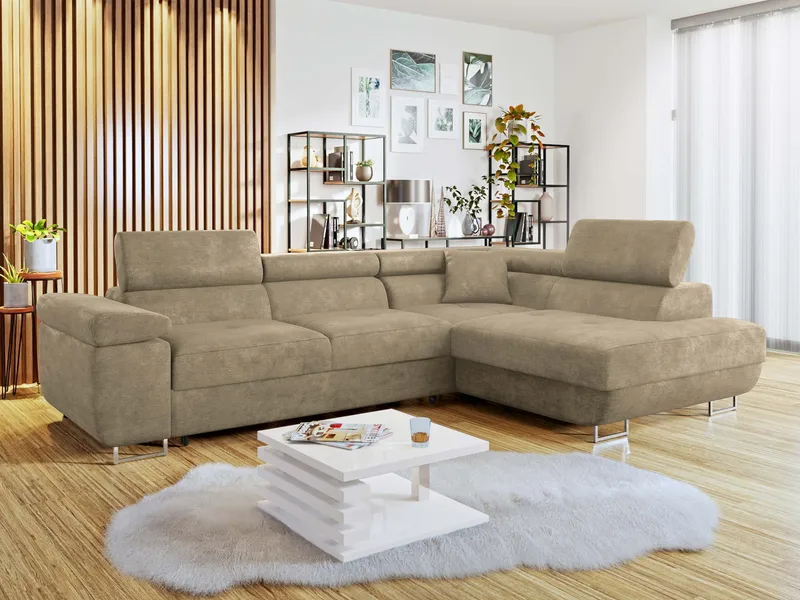 Gabina 4-personers sovesofa med chaiselong - beige - Møbler - Sofaer - Sovesofaer