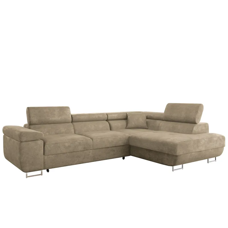 Gabina 4-personers sovesofa med chaiselong - beige - Møbler - Sofaer - Sovesofaer