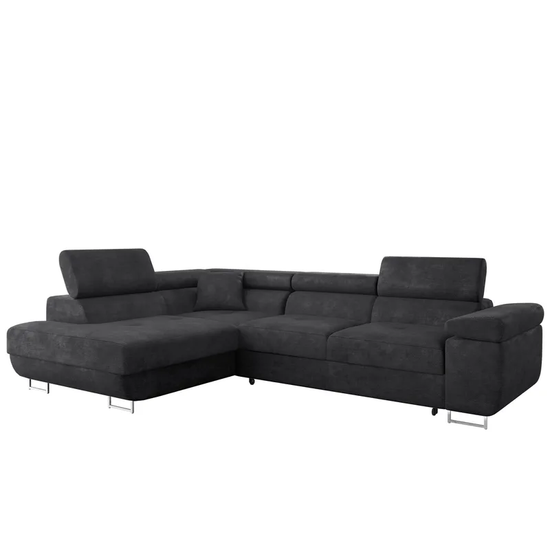 Gabina 4-personers sovesofa med chaiselong - sort - Møbler - Sofaer - Sovesofaer