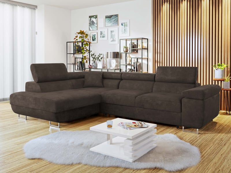 Gabina 4-personers sovesofa med chaiselong - brun - Møbler - Sofaer - Sovesofaer