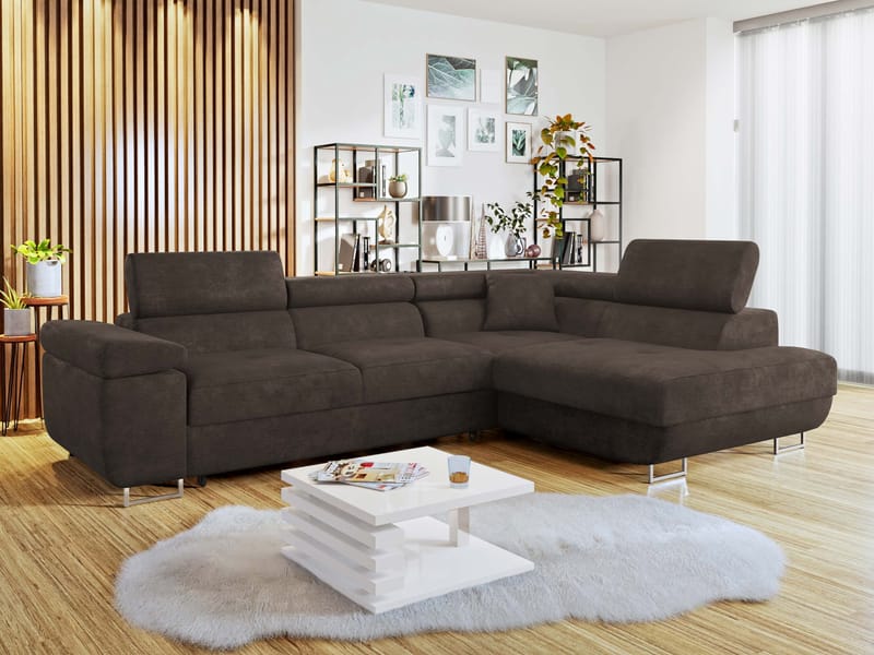 Gabina 4-personers sovesofa med chaiselong - brun - Møbler - Sofaer - Sovesofaer