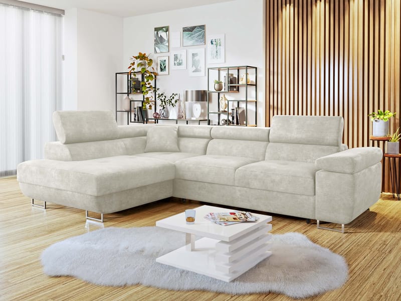 Gabina 4-personers sovesofa med chaiselong - beige - Møbler - Sofaer - Sovesofaer
